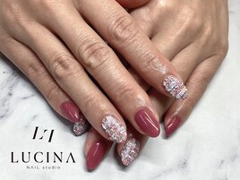 H-606大人可愛いツイードネイル