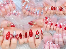 バレンタインネイル