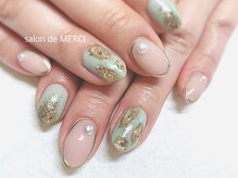 サロン ド メルシー(Salon de MERCI)/金箔ぷっくり nail☆