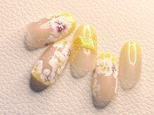 ビューティーサロン ハル(beauty salon haru)/【イエローフラワー立体リボン】