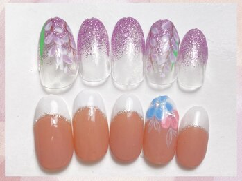 リラネイル(Rira NAIL)の写真/全デザインウォーターケア込×お好みに合わせてカラー変更OK☆季節に合わせてサンプルは随時更新中！