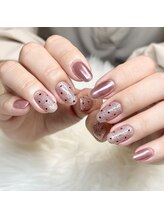 マイオティック ネイル(miotic nail)/ハートホロドットデザイン
