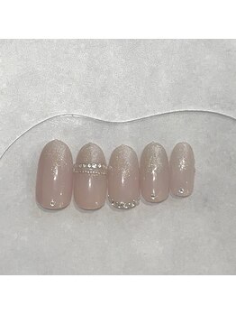 ピンクストーンネイル