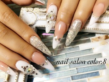 ネイルサロン カラーエイト(Nailsalon COLOR.8)/スカルプ　フレンチネイル