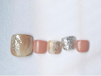 アイネイルズ 梅田店(I nails)/オレンジフットネイル