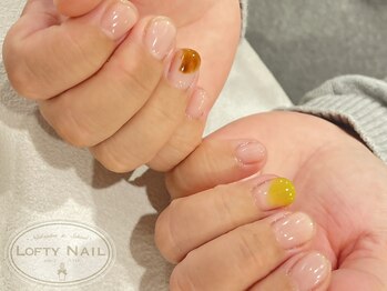 ロフティーネイル 駒川店(Lofty Nail)/クリア×ほんのり塗りかけネイル