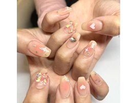 【チークリボンネイル】