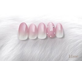 ピンクハートドットネイル