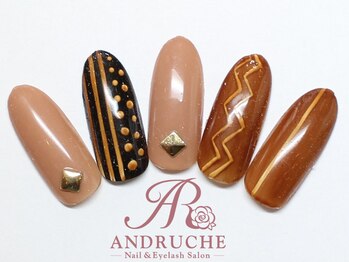 ブラウンアートネイル