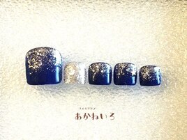 冬色フットネイル　クリスマス
