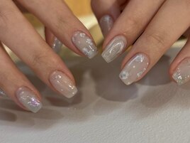 淡色ブルー ニュアンスネイル