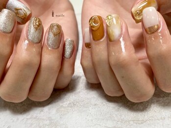 アイネイルズ 渋谷店(I nails)/ちぐはぐニュアンス￥9480