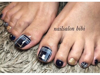 ネイルサロン ビビ(bibi)/冬のチェック柄ネイル