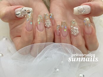 サンネイルズ(sun nails)/4本アート　オプションラメ追加
