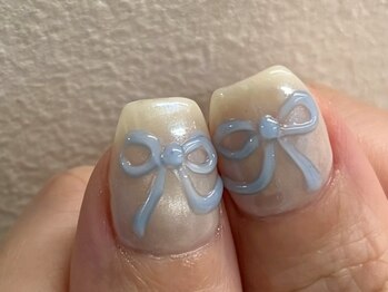 ラクエ(Laque)/ぷっくり リボンネイル ブルー