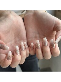 キラキララメホワイトグラデ