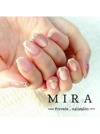 ガラスフレンチネイル