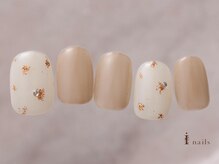 アイネイルズ 吉祥寺店(I nails)/ガーリーシンプルラメベージュ