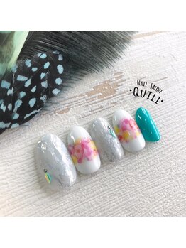 ネイルサロン クイル(QUILL)/6月にじみアート★1