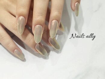 ネイルズアリー 立川店(Nails ally)/ミラー×オーロラ×シースルー