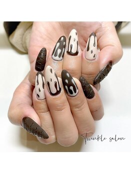 マットでチョコレートネイル