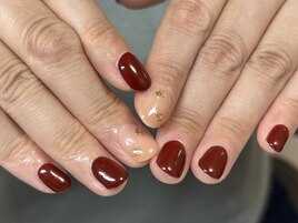 ワンポイントビジューネイル