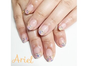 ネイルサロン アリエル/カラフルフレンチネイル