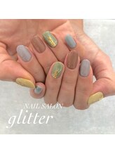 ネイルサロン グリッター(NAIL SALON glitter)/秋色シンプルネイル