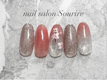 フラッシュマグ桜ネイル