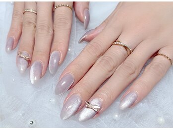 ネイルマジック 仙台一番町店(NAIL MAJIC)/マグネットネイル×リボンパーツ