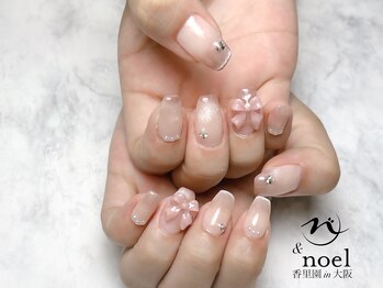 ノエル(Noel)/マグネットグラデ×リボンネイル