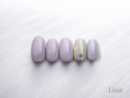 ハートストライプネイル