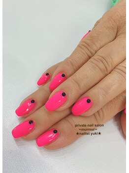 プライベート ネイルサロン マーマ(murmur)/ネオンピンクネイル