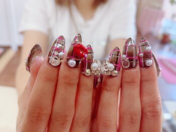 ネイルサロン ティプレシャス(T Precious)/シースルーチェックネイル☆