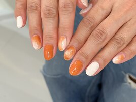 オレンジニュアンスネイル