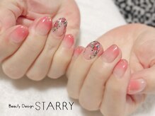 スターリー(STARRY)/ポイント手描きフラワーネイル