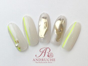 アンドルーチェ 芦屋モンテメール店(ANDRUCHE)/ネオンイエロー/クリアネイル