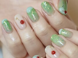 夏ネイル メロンソーダネイル