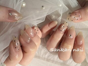 サンカリネイル バイ ヴァラ 新居浜 船木店(sankari nail by VALLA)/透明感/大人カワイイネイル♪
