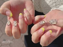 アンドット(anDot.)/黄色フレンチ×ドット
