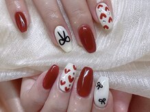 クイーンズネイルサロン(Queen's nail salon)/アートデザインリボンとハート