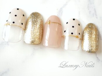 ラグジュアリーネイルズ カワグチ(Luxury Nails Kawaguchi)/ドットフレンチ*