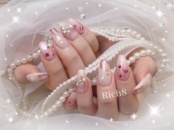 ネイルアンドまつげエクステ リッチエイト 原宿店(Rich8)の写真/定額とは思えないボリューム感が大人気!【オフ無料*ハンド定額¥6980~/フット定額¥7980~】色・配置変更◎