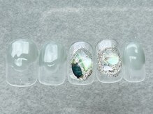 ネイルメゾン 天神店(NAIL MAISON)/緑塗りかけシェル春￥5000