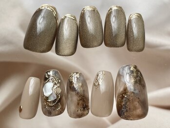 エムドットネイル 池袋(m.nail)/ブラウンアシメニュアンス