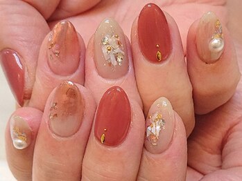 ネイルマジック 仙台一番町店(NAIL MAJIC)/オレンジニュアンスネイル☆