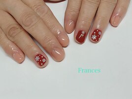 冬ネイル　雪の結晶ネイル