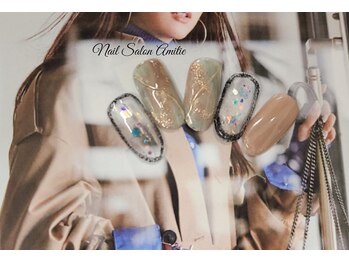 ネイルサロン アミティエ(Nail Salon Amitie)/nuance green ×mirror