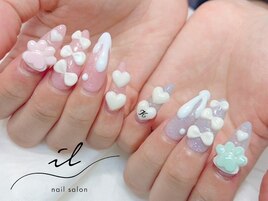 ピンク×ブルーネイル