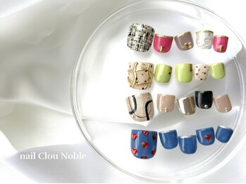 ネイルクルーノーヴル(nail Clou Noble)の写真/【選べるフットネイルデザイン¥5980/フットカルジェルワンカラー¥5000】足元から季節を先取り♪女子力UP！